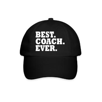 Best coach ever - Baseballkappe - Schwarz/Schwarz - Vorne