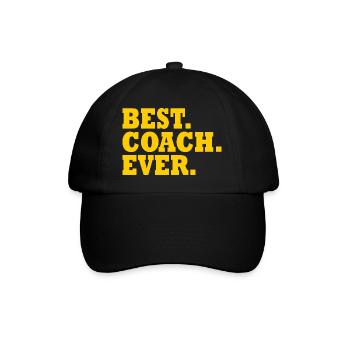 Best coach ever - Baseballkappe - Schwarz/Schwarz - Vorne