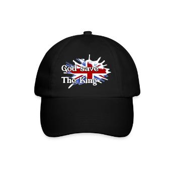 Gott schütze den König - New King England - Baseballkappe - Schwarz/Schwarz - Vorne