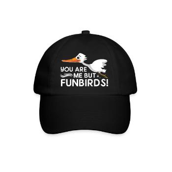 Funbirds! - Denglish Sprüche Denglisch - Baseballkappe - Schwarz/Schwarz - Vorne