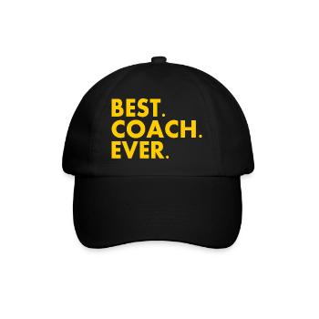 Best coach ever - Baseballkappe - Schwarz/Schwarz - Vorne