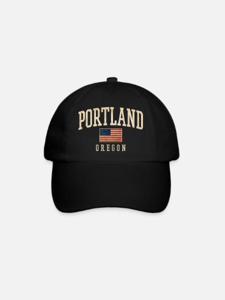 Portland Oregon Americana Flag - Baseballkappe - Schwarz/Schwarz