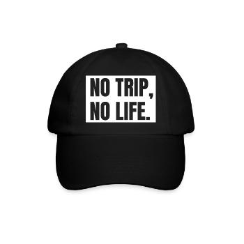 Keine Reise, kein Leben, Reisen, Reisen, um die Welt - Baseballkappe - Schwarz/Schwarz - Vorne