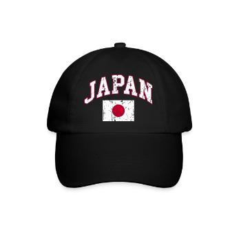 japan flagge - Baseballkappe - Schwarz/Schwarz - Vorne