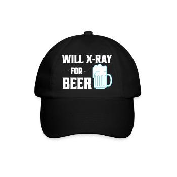 Will X-Ray For Beer X-Ray Rad Tech Radiology - Baseballkappe - Schwarz/Schwarz - Vorne