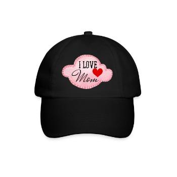 I love mom - Baseballkappe - Schwarz/Schwarz - Vorne