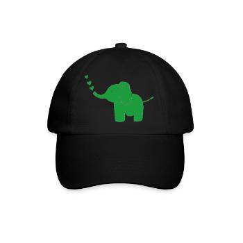 elefant grün - Baseballkappe - Schwarz/Schwarz - Vorne