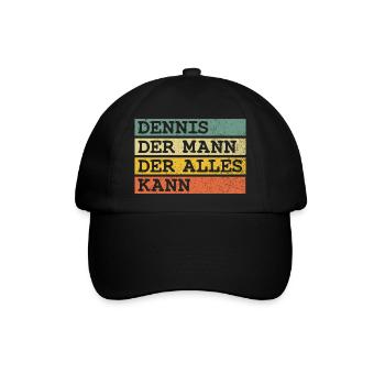 Der Mann Der Alles kann Dennis - Baseballkappe - Schwarz/Schwarz - Vorne