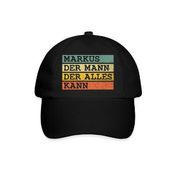 Der Mann Der Alles kann Markus - Baseballkappe - Schwarz/Schwarz - Vorne