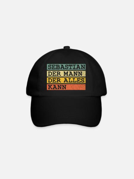 Der Mann Der Alles kann Sebastian - Baseballkappe - Schwarz/Schwarz