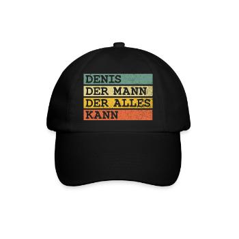 Der Mann Der Alles kann Denis - Baseballkappe - Schwarz/Schwarz - Vorne