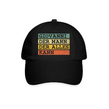 Der Mann Der Alles kann Giovanni - Baseballkappe - Schwarz/Schwarz - Vorne