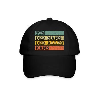 Der Mann Der Alles kann Tim - Baseballkappe - Schwarz/Schwarz - Vorne