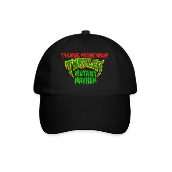 TMNT Mutant Mayhem Logo In Schleimiger Schrift - Baseballkappe - Schwarz/Schwarz - Vorne