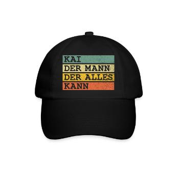 Der Mann Der Alles kann Kai - Baseballkappe - Schwarz/Schwarz - Vorne
