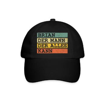 Der Mann Der Alles kann Brian - Baseballkappe - Schwarz/Schwarz - Vorne