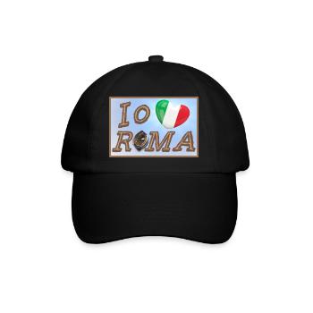 Io amo Roma - Baseballkappe - Schwarz/Schwarz - Vorne