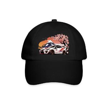 Driven Elegance – Japanische Autoliebhaber - Baseballkappe - Schwarz/Schwarz - Vorne