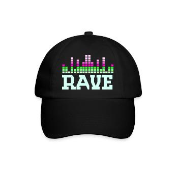 Rave-Zitate - Baseballkappe - Schwarz/Schwarz - Vorne