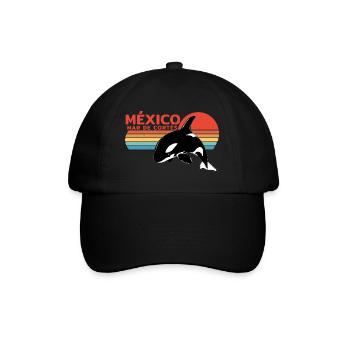 Orca Mar de Cortés Mexiko - Baseballkappe - Schwarz/Schwarz - Vorne
