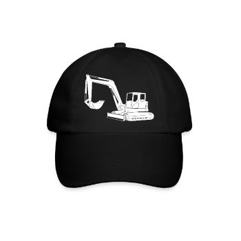 Baggerfahrer Silhouette - Baugeräteführer - Baseballkappe - Schwarz/Schwarz - Vorne