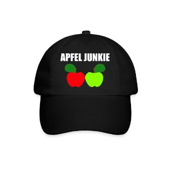 Apfel junkie - Baseballkappe - Schwarz/Schwarz - Vorne