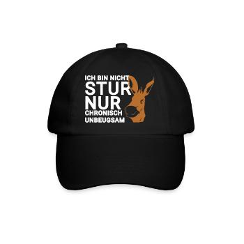 Ich Bin Stur - Lustiger Spruch - Baseballkappe - Schwarz/Schwarz - Vorne
