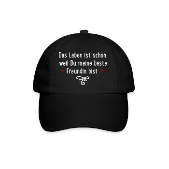 Beste Freundin - Baseballkappe - Schwarz/Schwarz - Vorne