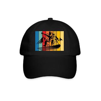 Retro-Skifahren - Baseballkappe - Schwarz/Schwarz - Vorne