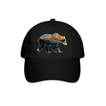 Berg der Bären - Baseballkappe - Schwarz/Schwarz - Vorne