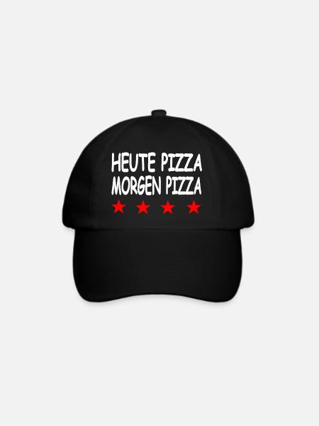 Pizza - Baseballkappe - Schwarz/Schwarz