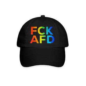 FCK AFD Regenbogen - Baseballkappe - Schwarz/Schwarz - Vorne
