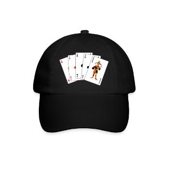 Fünf Karten Fünf gleiche Karten - Baseballkappe - Schwarz/Schwarz - Vorne