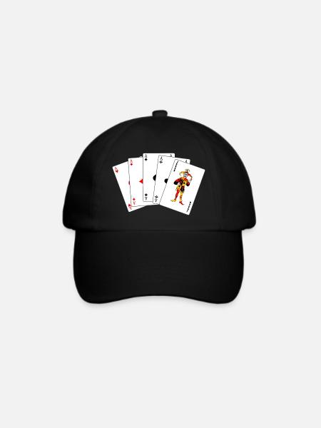 Fünf Karten Fünf gleiche Karten - Baseballkappe - Schwarz/Schwarz