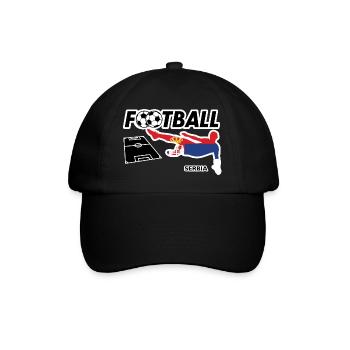 Fußball Fieber Serbien - Baseballkappe - Schwarz/Schwarz - Vorne