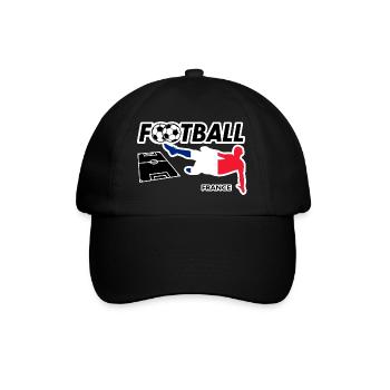 Fußball Fieber Frankreich - Baseballkappe - Schwarz/Schwarz - Vorne
