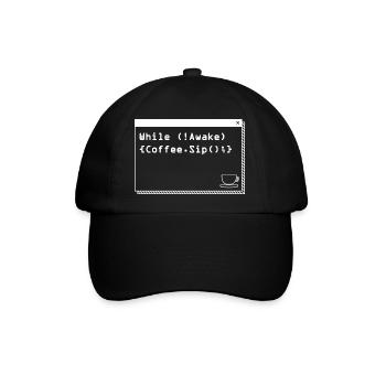 Aus Kaffee Code generieren Programmierer - Baseballkappe - Schwarz/Schwarz - Vorne