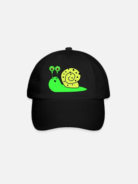 schnecke funny - Baseballkappe - Schwarz/Schwarz