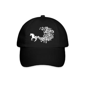 Flower Horse - Baseballkappe - Schwarz/Schwarz - Vorne