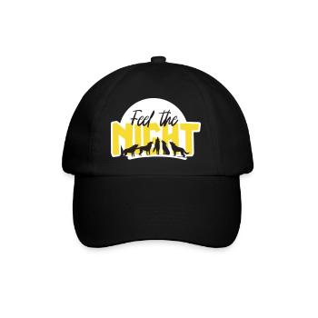 Fühle die Nacht - Vektor - Baseballkappe - Schwarz/Schwarz - Vorne