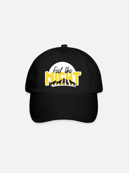 Fühle die Nacht - Vektor - Baseballkappe - Schwarz/Schwarz
