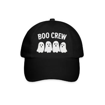 Halloween Boo Crew Geister Shirt Lustig - Baseballkappe - Schwarz/Schwarz - Vorne