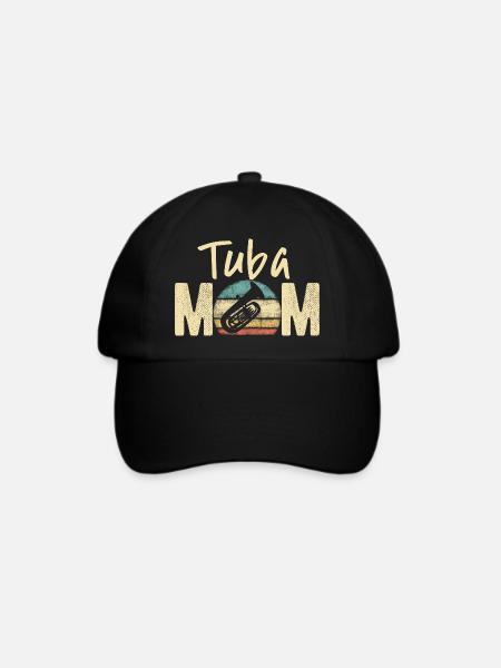 Tuba Mama Retro Vintage Marschkapelle Design - Baseballkappe - Schwarz/Schwarz