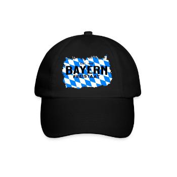 Freistaat Bayern – Rautenflagge Design - Baseballkappe - Schwarz/Schwarz - Vorne