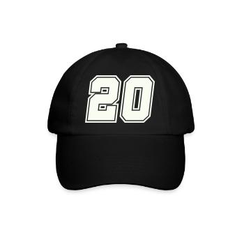 20 Zahl - Baseballkappe - Schwarz/Schwarz - Vorne