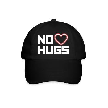 No Hugs Bitte Abstand Halten Umarmung Anti Social - Baseballkappe - Schwarz/Schwarz - Vorne