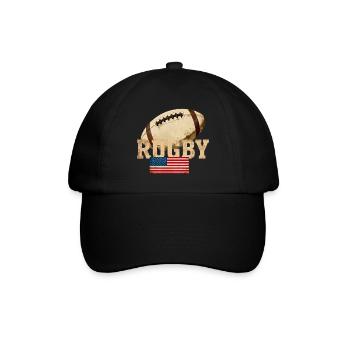 Rugby USA Vintage-Wappen - Baseballkappe - Schwarz/Schwarz - Vorne