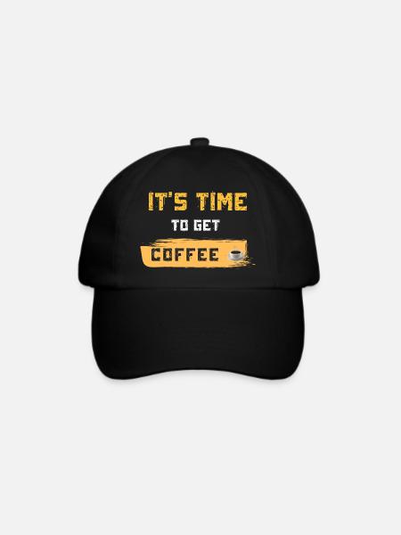 Es ist Zeit für Kaffee - Baseballkappe - Schwarz/Schwarz