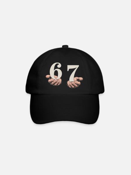 6-7 Gen Alpha Meme | Slang-Humor-Trend - Baseballkappe - Schwarz/Schwarz