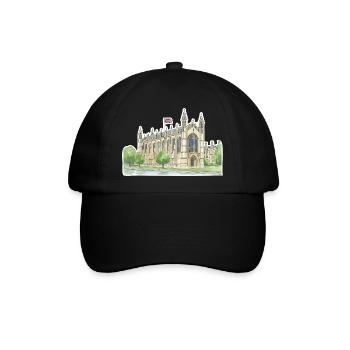 Cambridge King's College Kapelle, Universität Kunst - Baseballkappe - Schwarz/Schwarz - Vorne
